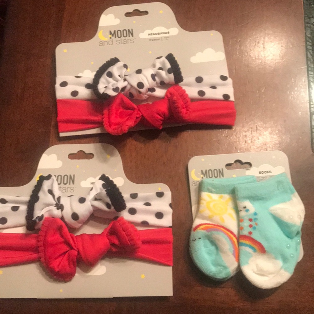 Baby Headbands & Socks NWT